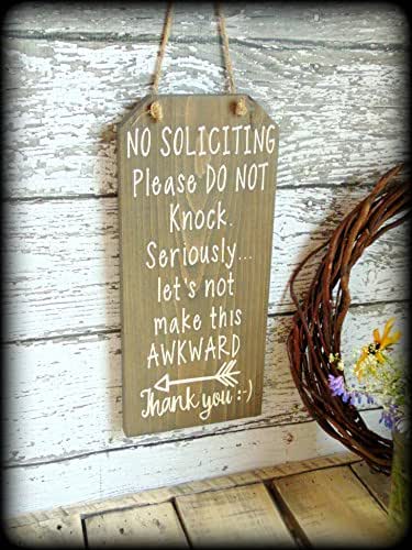 amazoncom funny no soliciting sign front door decor handmade
