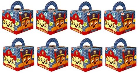 8 x Gift Box, Gift Box, Also Suitable as Party Bags for Party Bags, Finished Size 6.5 x 6.5 x 8.5 cm, Various Designs to Choose from Paw Patrol Blue, Set 2
