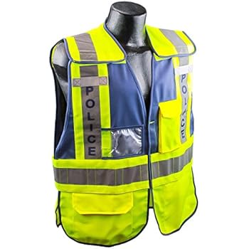 Full Source PSV-Police ANSI 207 Public Police Safety Vest - Lime & Navy - XL/2XL