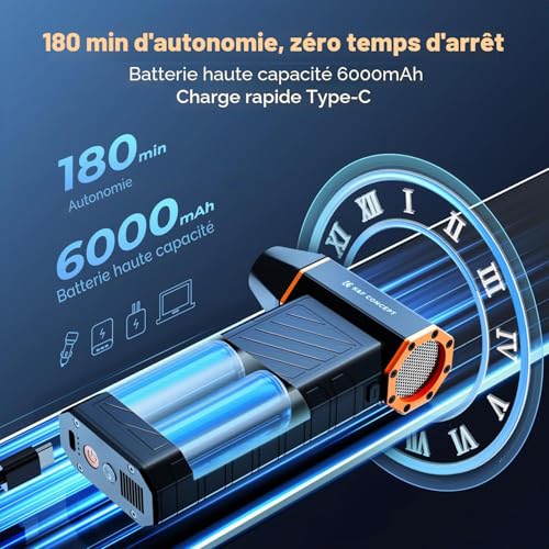 K&F CONCEPT BS500M 2 in 1 Magnetic Compressed Air Blower, 300000 RPM Powerful Wireless Mini Blower | 2 LEDs | 3 Speeds for Cleaning PC Keyboard Car Outdoor Environment