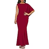 Elegant Mermaid Evening Dress for Women Formal One Shoulder Cape Gowns