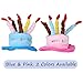 Pet Birthday Party Hat for Small Cats & Dogs, Birthday Cake & Candles Design (Blue)