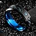NUNCAD Men's 8mm Black Tungsten Carbide Ring Blue Rings for Men Carbon Fiber Polished Wedding Band Finish Comfort Fit Size 6-15