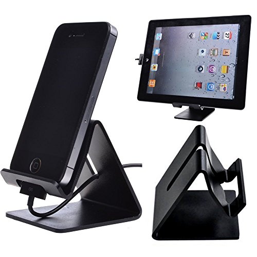 Desktop Cellphone Stands, OWIKAR Solid Aluminum Metal Charging Dock Mount Holder Stander Cradle Compatible Nintendo Switch Samsung Galaxy S7 Edge S6 Smartphones (Black)