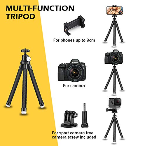 image for UBeesize Phone Tripod Stand, Portable Cellphone Camera Tripod with Blu