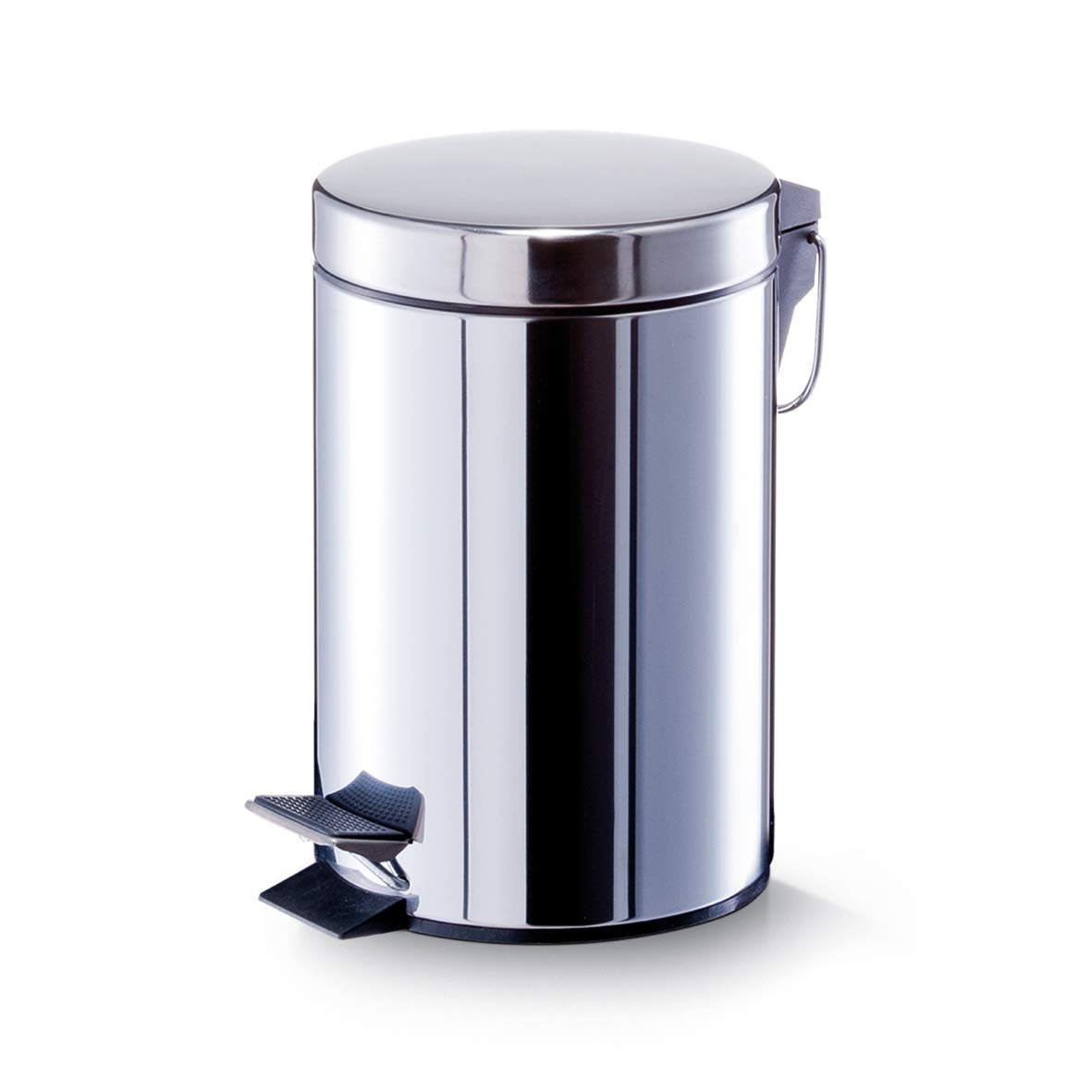 Zeller 18433 Pedal Bin 3 Litre Diameter 16.9 x 25.5 cm Stainless Steel