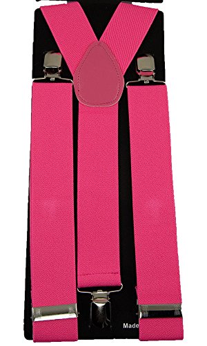 Mens/Womens Wide "Pink" Suspender Y-shape Adjustable