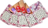 Adorable Nail Art 3D Stickers Decals With Rhinestones Hearts / Flowers Variety Pack of 5