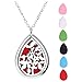Jovivi Aromatherapy Essential Oil Diffuser Necklace, Stainless Steel Teardrop Locket Pendant with 24