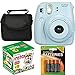Fujifilm Instax Mini 8 Instant Film Camera (Blue) With Fujifilm Instax Mini 5 Pack Instant Film (50 Shots) + Compact Bag Case + Batteries Top Kit - International Version (No Warranty)