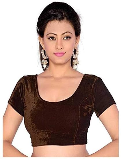 Women's Velvet Stretchable Readymade Blouse
