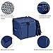 Cozyswan Collapsible Car Trunk Organizer, Fabric Auto Trunk Storage Container Foldable Multi 4 Compartments Fabric Storage Basket and Cooler & Warmer Set, Blue