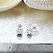 Gem Stone King 14K White Gold White Topaz Stud Earrings For Women (1.20 Cttw, Gemstone Birthstone, Round Cut 5MM)