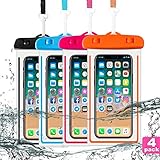 4-Pack Universal Waterproof Case,IPX8 Waterproof Phone Pouch Dry Bag Compatible for iPhone Xs Max/XR/X/8/8P/7/7P Galaxy up to 6.5