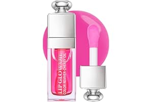 UNYOKE Hydrating Moisturizing Lip Glow Oil, Nourishing Glossy Transparent Plumping Oil, Non-sticky Tinted Toot Lip Balm for Lip Care (RASPBERRY) 0.2 OZ