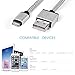 Cacoy Double Nylon Braided USB A Cable with Lightning Connector, MFi Certified iPhone Charger with Leather Strap for iPhone iPad, 10 Foot, White and Black
