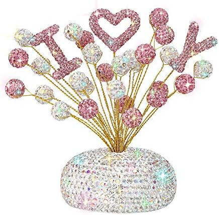 OTOSTAR Bling Automotive Dashboard Show Decorations, Multicolor Crystal Automotive Inside Equipment for Girls Ladies, Dwelling Workplace Ornaments Ornamental