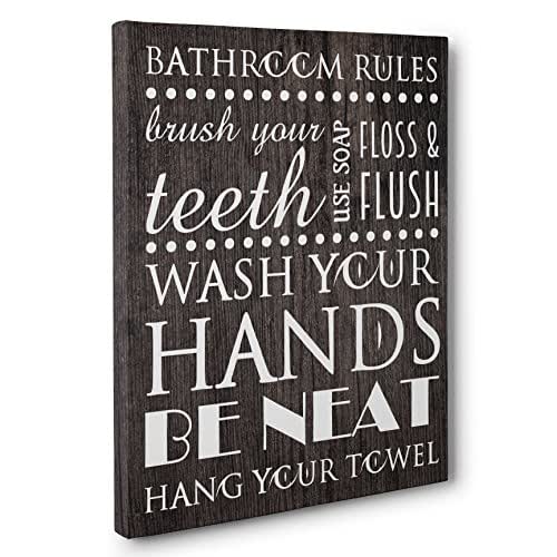 Bathroom Rules Art CANVAS Wall Decoration Handmade Products