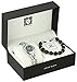 Anne Klein Women's AK/2837ONYX Silver-Tone Watch and Onyx Beaded Bracelet Set