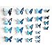 Mudder 24 Pieces 3D Butterfly Stickers Wall Stickers for Home Decoration, Blue