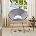 Duhome Modern Velvet Accent Chairs Upholstered Vanity Chairs Make-up Stool Home Office Guest Reception Chair Arm Leisure Chairs Dining Chair with Golden Legs Mid-Back for Living Room 1 pcs Grey