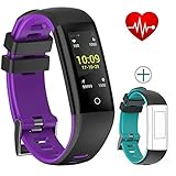 Bloranda Fitness Tracker Activity Tracker Watch Colorful UI Touch Screen with Sleep Monitor IP67 Waterproof Bracelet Wristband for iOS/Android