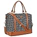 BAOSHA Women Canvas Travel Weekender Bag Overnight Carry-on Shoulder Duffel Tote Bag (Black Dot) 16 x 12 x 8 inch