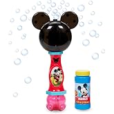 Little Kids Disney Mickey Mouse Light and Sound Musical Bubble Wand, Includes Bubble Solution, Multi (20511)