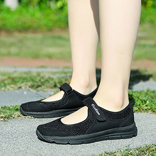 Respctful ✿Women Casual Woven Platform Wedges Closed Peep Toe Slip On Flat Sandal Wedge Shoes Black