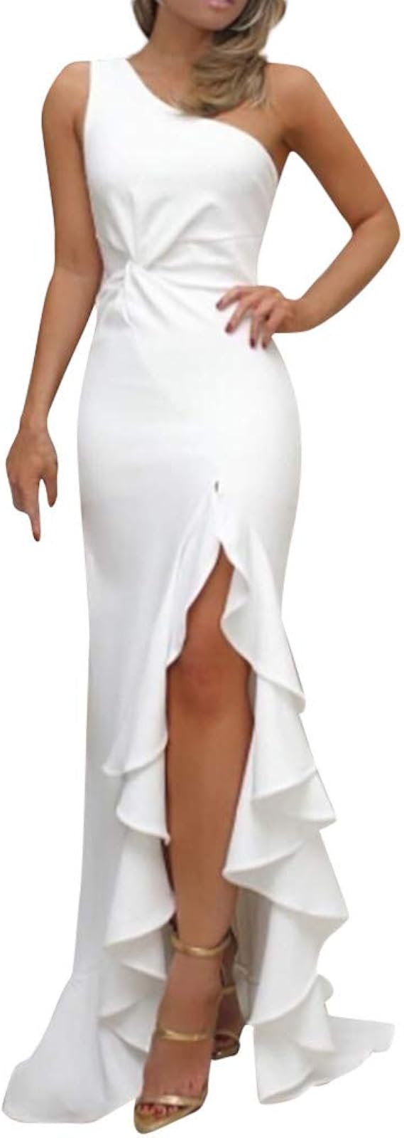 Wolfleague Robe De Soiree Femme Robe AsyméTrique Robe Cocktail Mariage