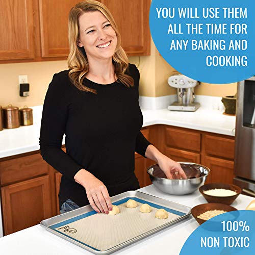 Silicone Baking Mats Set of 3 2 Half Cooking Mat + 1 Quarter Baking