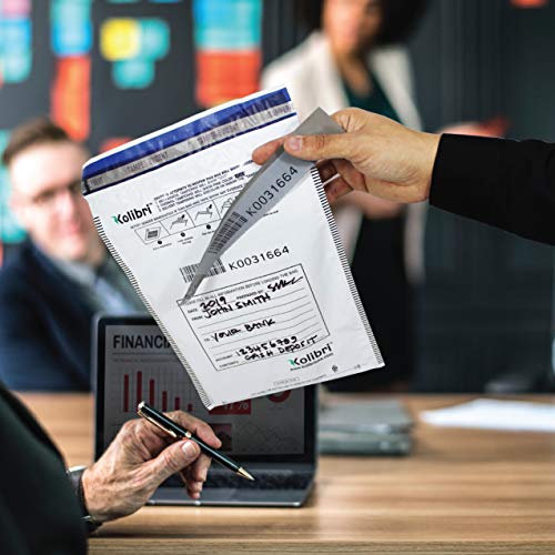 Kolibri Level 4 Security Bank Deposit Bags 9" x 12"- 100 Pack | Tamper Evident Traceable Self-Adhesive Poly Bags for Cash, Checks, Money or Currency Bank Deposits