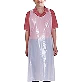 Vankcp 100 Pcs Disposable Aprons, 24'' x 42'' Plastic Waterproof Apron Painting Smock Eating Bibs for Adults Painting Party, Cooking, Housework, Picnic