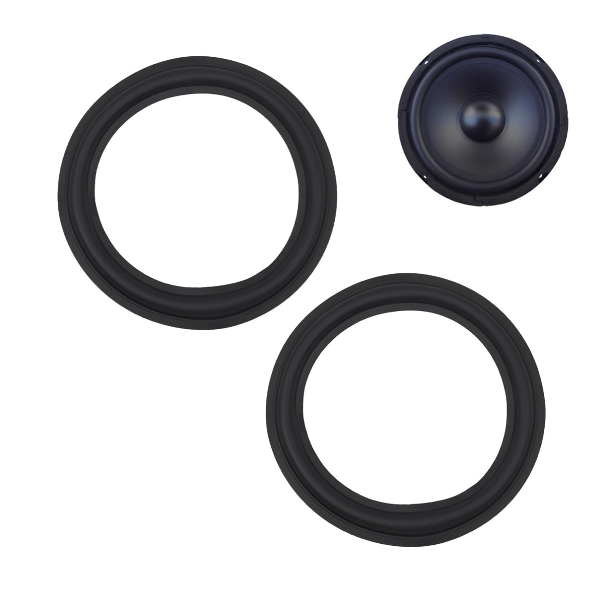 POFET 2PCS Flared Edge Rubber Ring 8 inch Speaker Subwoofer Surround Foam for Speaker Repair or DIY - 8 inch
