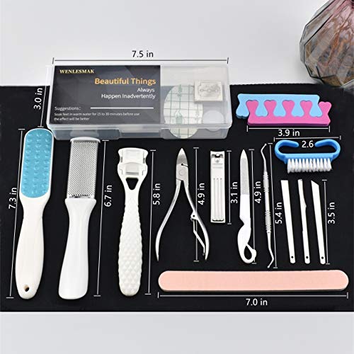 Pedicure Set Professional 18 In 1 - Foot Rasp Callus Remover for Foot Care Kit, Stainless Steel Manicure Pedicure Kit Tools for Women at Home