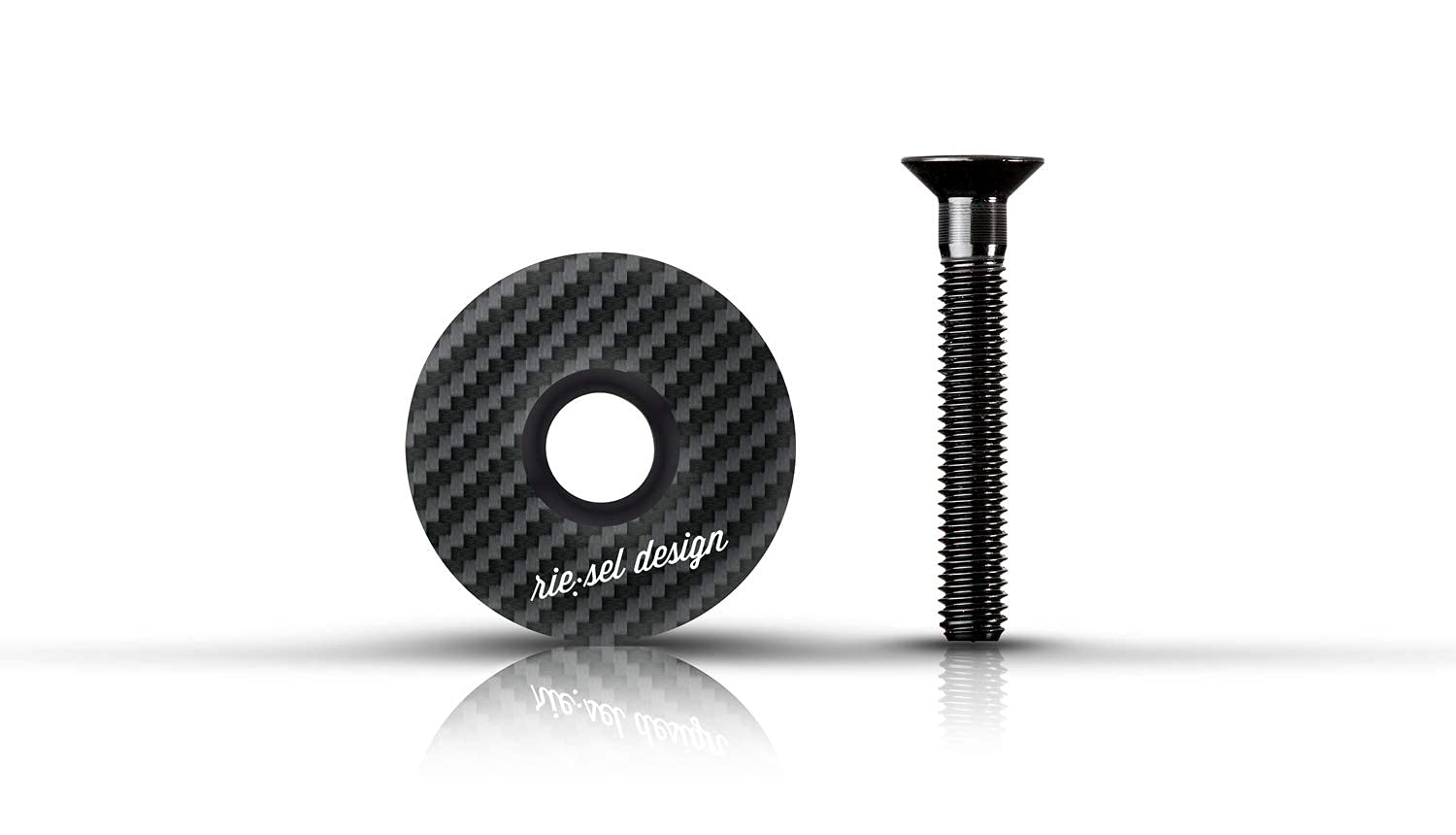 Riesel Design - Stem Cap - Super Light Weight, Uv Resistant - Fits Any Bike 11 8 - Carbon — image 1