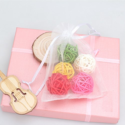 Amariver 100Pcs Organza Gift Bags with Drawstring, White Wedding Party Favor Festival Gift Bags Jewelry Candy Pouches Wrap, 3.75 x 5 inches, Pack of 100