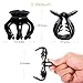 RC ROCHE ORNAMENT 6 Pcs Womens Pumpkin Hair Secure No Slip Grip Claw Clips Styling Plastic Strong Durable Comfortable Hold Premium Quality Beauty Accessory Girls, Medium Black