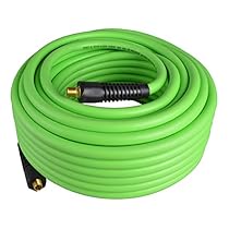 PowRyte Elite 300 PSI Hybrid (PVC/Rubber) Air Hose - 3/8-Inch by 100-Feet, 1/4-Inch MNPT Brass Ends