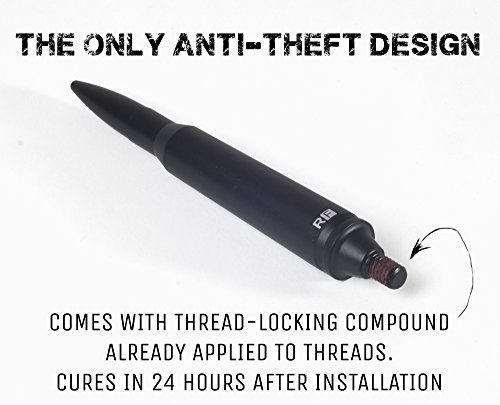 Bullet Antenna for Jeep JK Wrangler 2007-Present - Anti Theft Thread Locking - Short Replacement Antenna