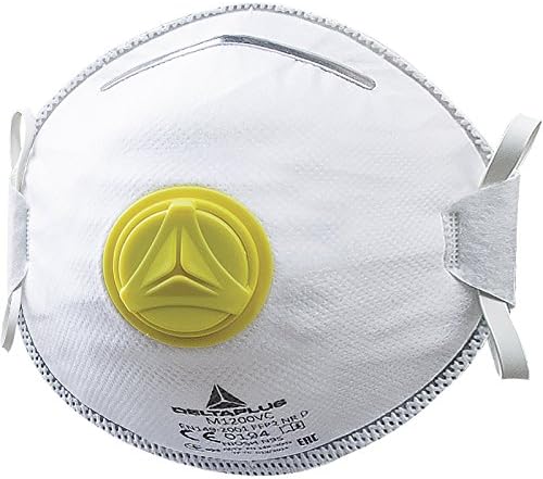 Elvex Delta Plus M1200VC Disposable Respirator with Valve, Capacity, Volume, N/A, One Size, White