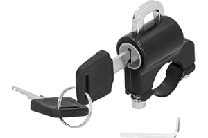 Motorcycle Helmet Lock Security Aluminum Alloy Iron Black Padlock With 2 Keys for 0.9-1.1in Handlebar Universal Anti-Theft Ca