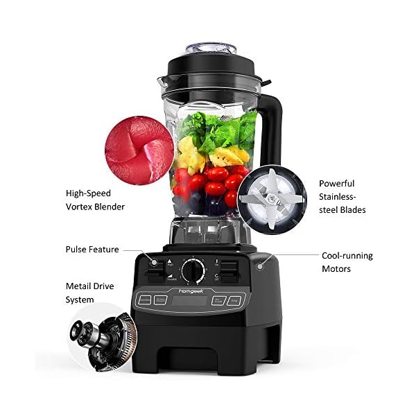 Homgeek-Blender-Smoothie-Maker2000W-8-Speed-Smoothie-Blender-with-2L-BPA-Free-Tritan-Container33000-RPM-High-Speed-Professional-Blender-with-4-Blending-Presets-for-IceSoupNutsBlack Homgeek Blender Smoothie Maker,2000W 8-Speed Smoothie Blender with 2L BPA-Free Tritan Container,33000 RPM High Speed Professional Blender with 4 Blending Presets for Ice/Soup/Nuts,Black