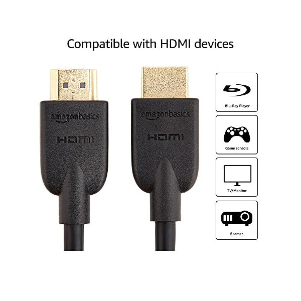 Amazon Basics HDMI Cable, 18Gbps High-Speed, 4K@60Hz, 2160p, Ethernet Ready, 1.8 m, Black - Image 4