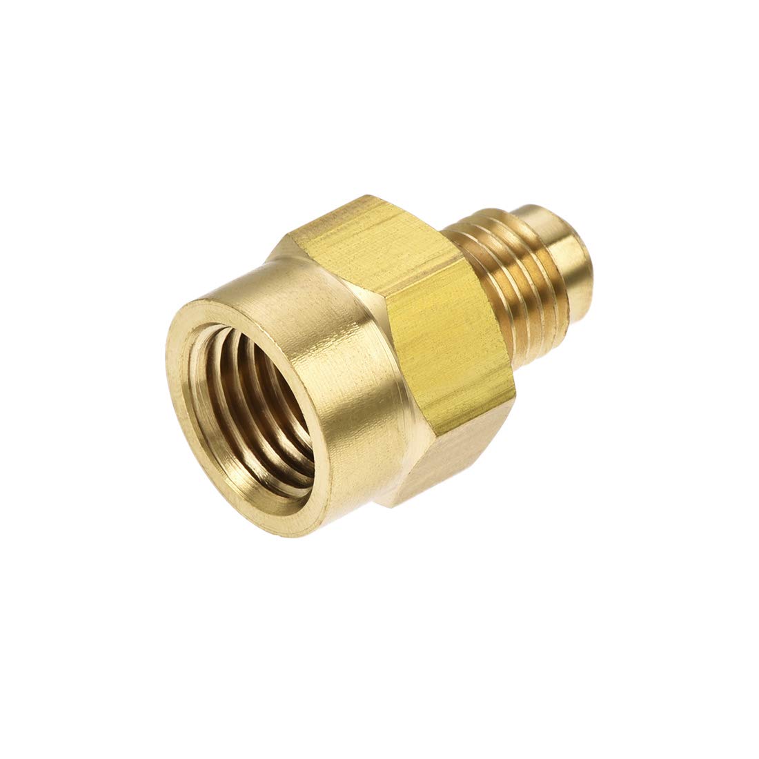 Photo 1 of uxcell Brass Pipe fitting, 1/4 SAE Flare Male to 1/4NPT Female Thread, Tubing Adapter Hose Connector, for Air Conditioner Refrigeration