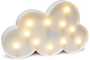 Glintee Cloud LED Night Light Table Lamp for Party Birthday Wedding Atmosphere,Battery Operated Decorative Marquee Signs Light Nursery Lamp for Bedroom and Wall Decoration(Cloud)