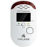 Firlarm Carbon Monoxide Detectors, Plug in CO Detector with LED Digital Display, Portable CO Alarm Monitor for Home, Hotel, Office, RV