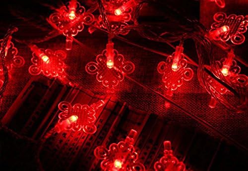 Chinese Knot String Lights 10ft 20 LEDs Battery Operated Perfect decoration For Chinese New Year,Spring Festival,Wedding,Party Decoration,Christmas.