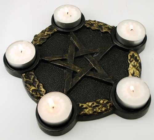 Pentacle Candle Holder altar plate