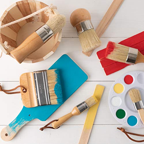 DIYARTZ Chalk & Wax Paint Brush (Set of 6) for Waxing & Painting Projects - 100% Natural Boar Bristl - //coolthings.us